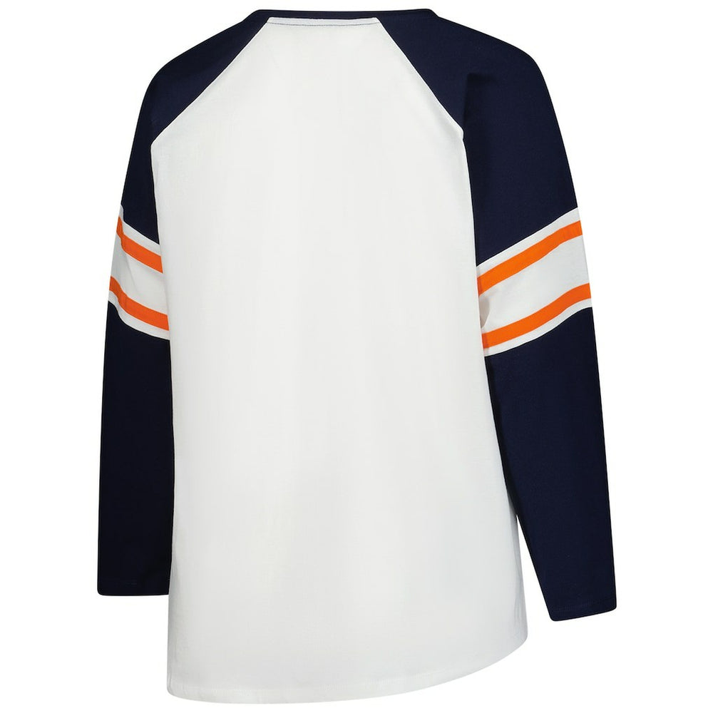 Chicago Bears Women's Plus Size Redzone Lace Up Long Sleeve T-Shirt - White sale