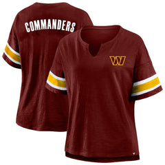 Washington Commanders Women's Plus Size Redzone Notch Neck T-Shirt - Burgundy sale