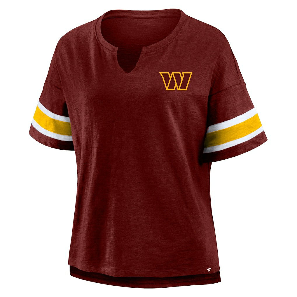 Washington Commanders Women's Plus Size Redzone Notch Neck T-Shirt - Burgundy sale
