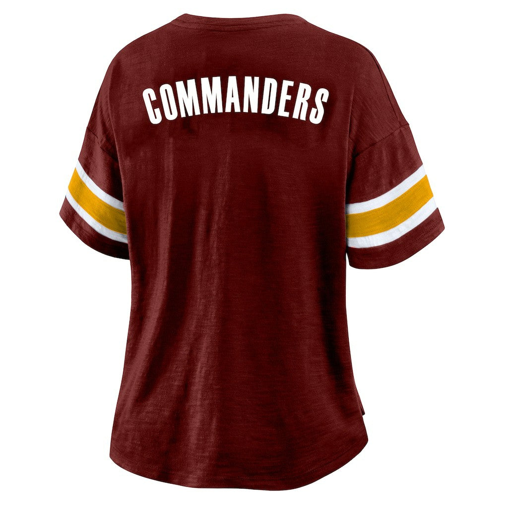 Washington Commanders Women's Plus Size Redzone Notch Neck T-Shirt - Burgundy sale