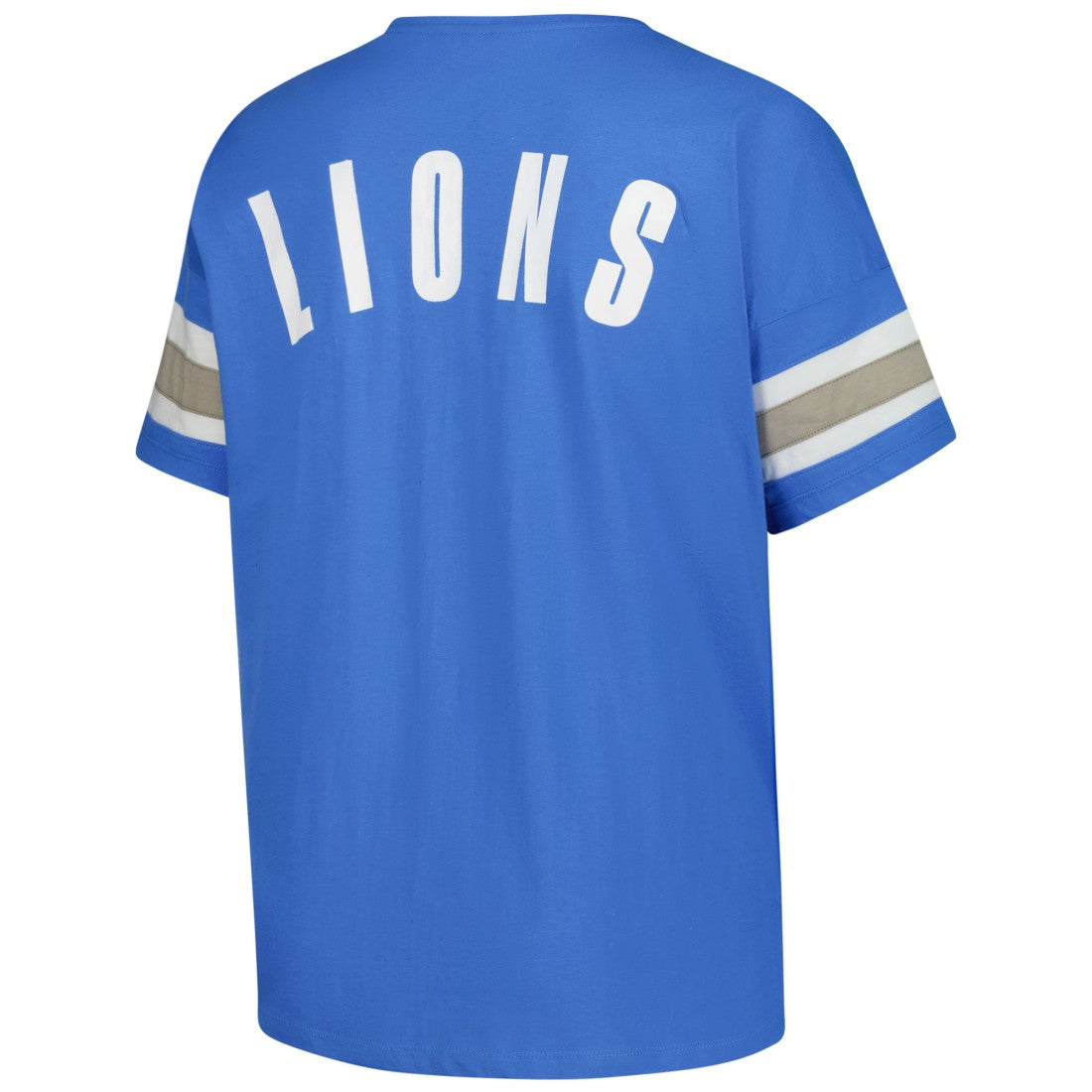 Detroit Lions Women's Plus Size Redzone Notch Neck T-Shirt - Blue discount