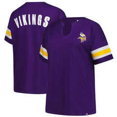 Minnesota Vikings Women's Plus Size Redzone Notch Neck T-Shirt - Purple outlet