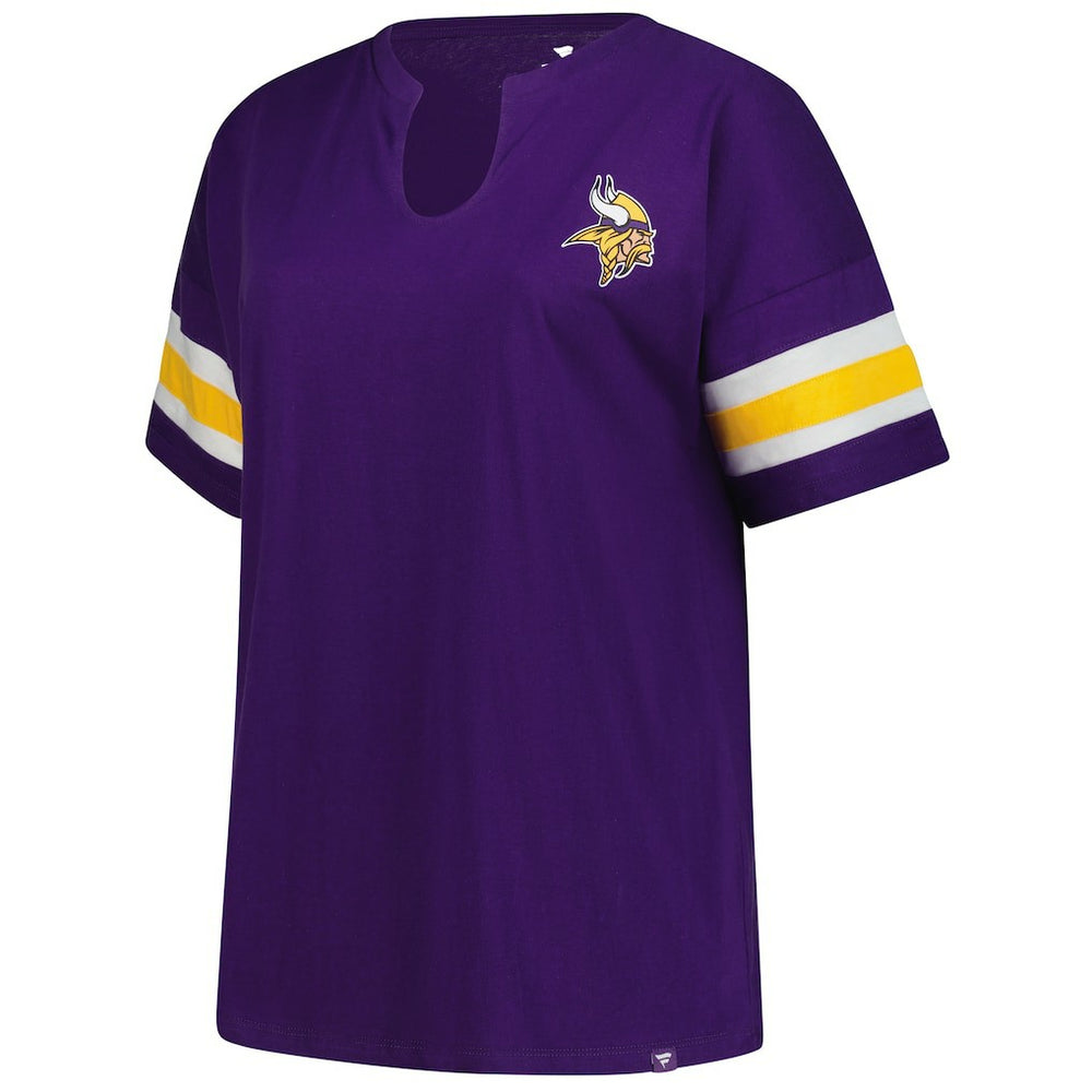 Minnesota Vikings Women's Plus Size Redzone Notch Neck T-Shirt - Purple outlet