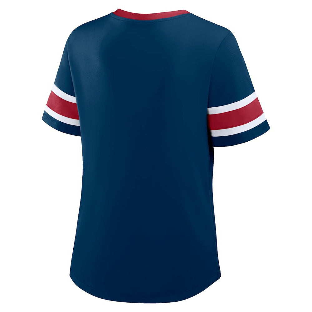 Houston Texans Women's Plus Size Red Zone Athena Lace-Up V-Notch Neck T-Shirt - Navy discount