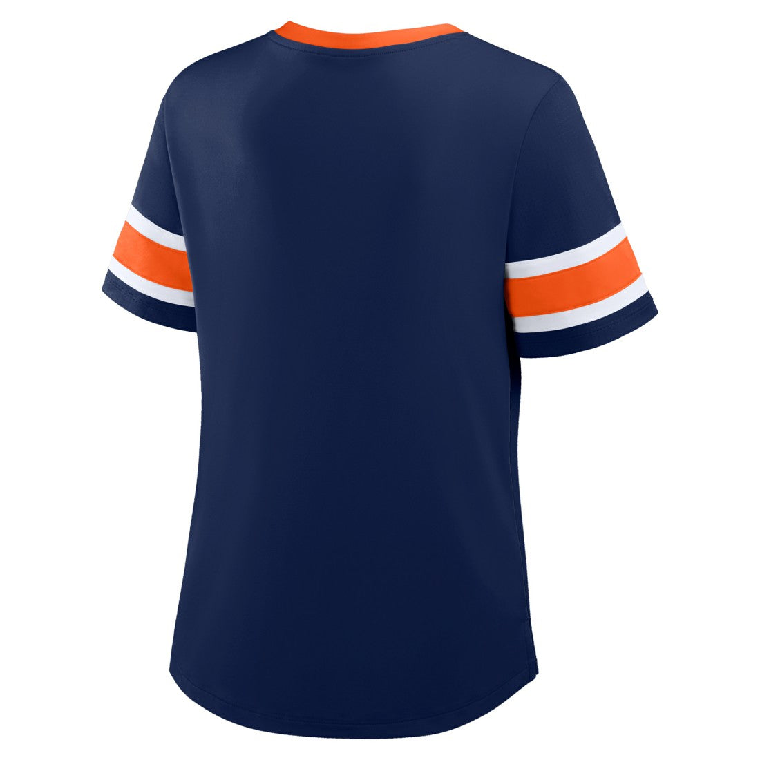 Denver Broncos Women's Plus Size Red Zone Athena Lace-Up V-Notch Neck T-Shirt - Navy discount
