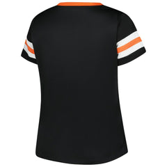 Cincinnati Bengals Women's Plus Size Red Zone Athena Lace-Up V-Notch Neck T-Shirt - Black online