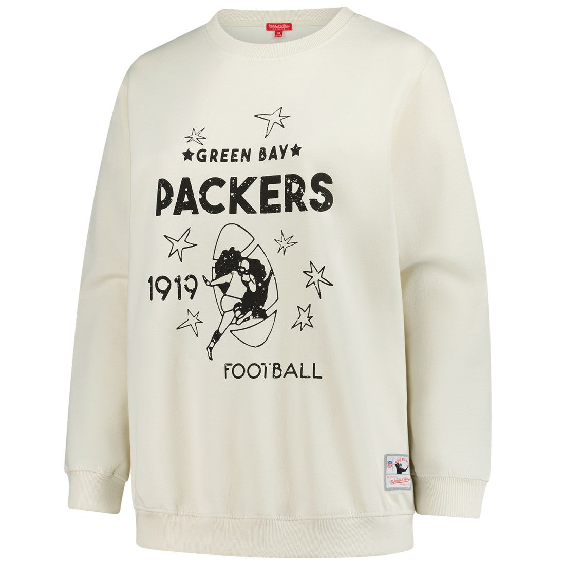 Green Bay Packers Women's Plus Size Shooting Star Sweatshirt - Cream outlet
