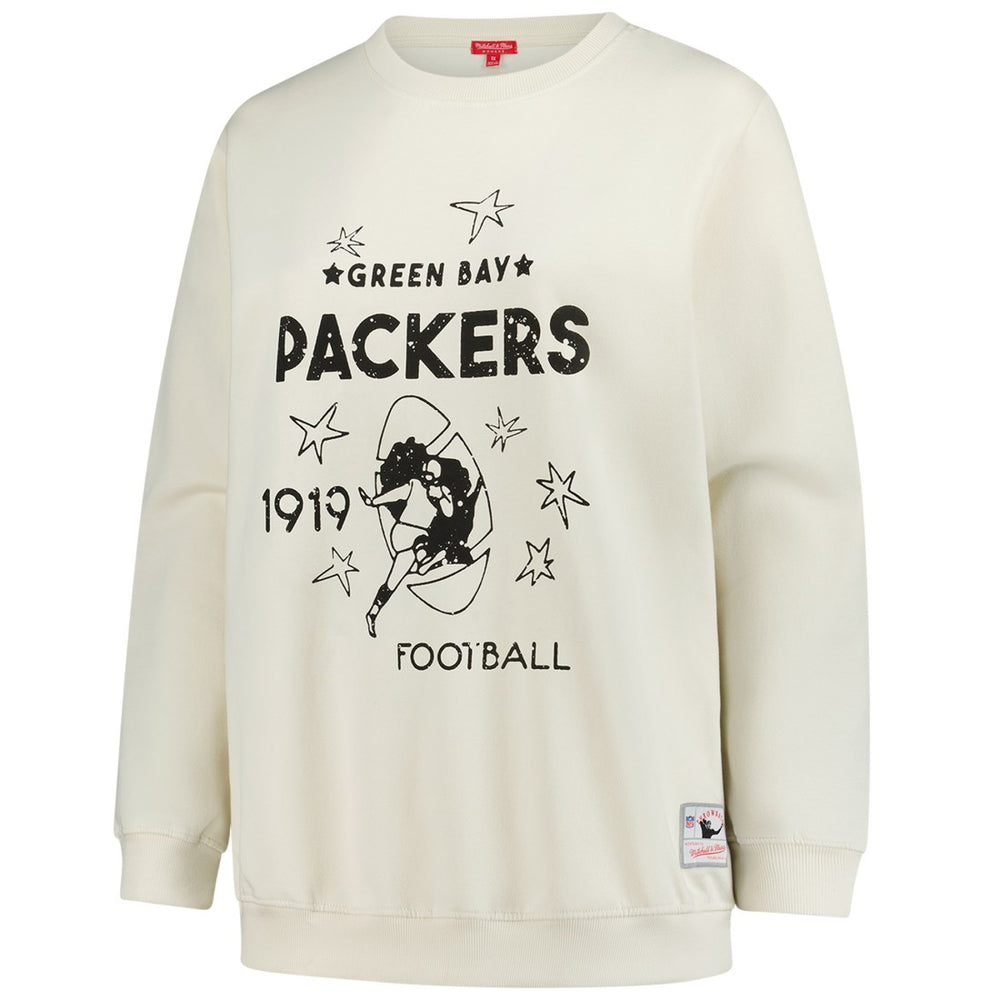 Green Bay Packers Women's Plus Size Shooting Star Sweatshirt - Cream outlet