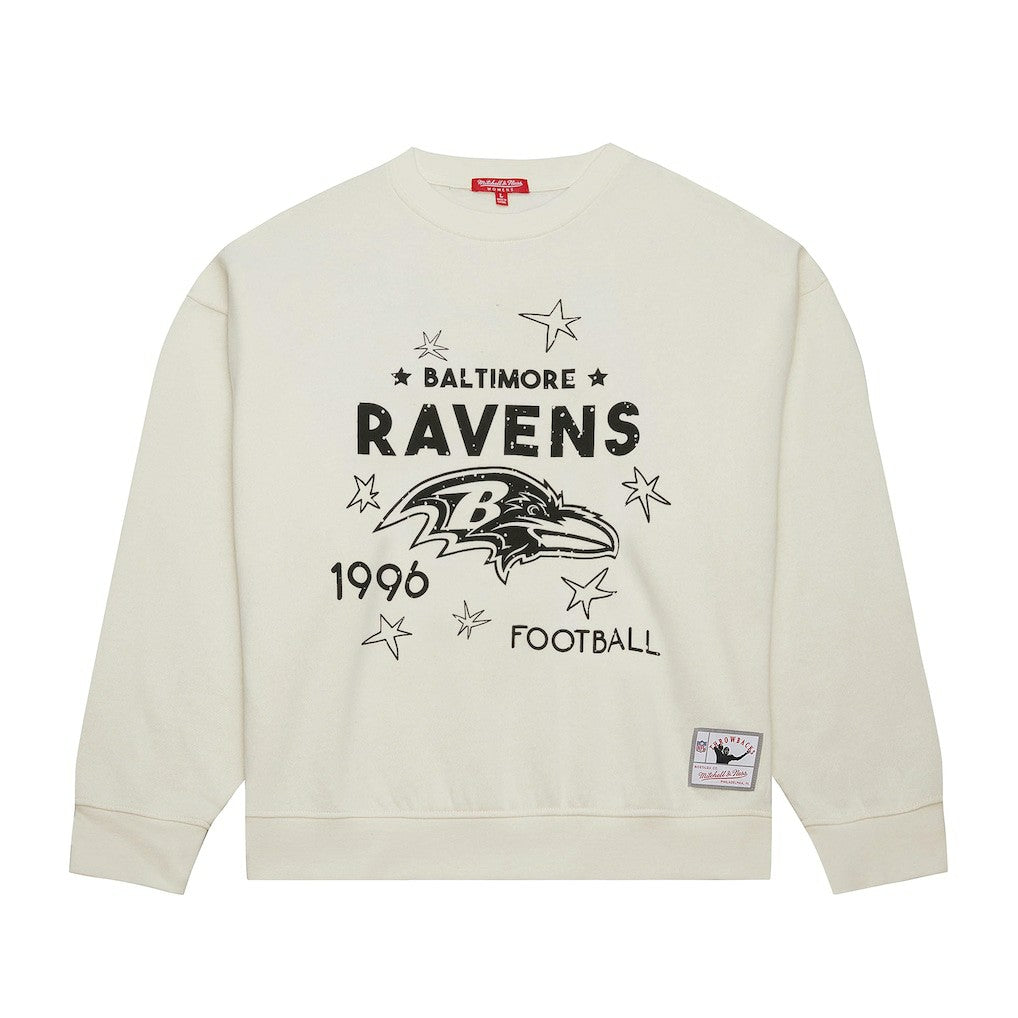 Baltimore Ravens Women's Plus Size Shooting Star Sweatshirt - Cream discount