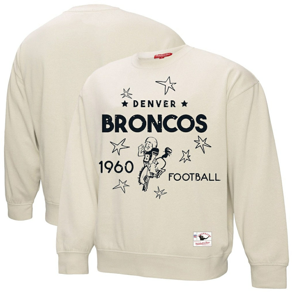 Denver Broncos Women's Plus Size Shooting Star Sweatshirt - Cream for sale