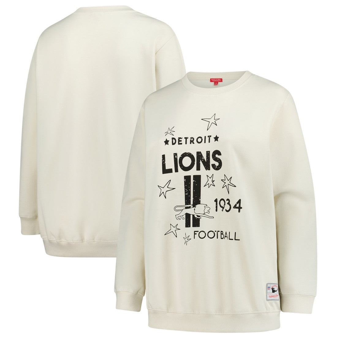 Detroit Lions Women's Plus Size Shooting Star Sweatshirt - Cream cheap