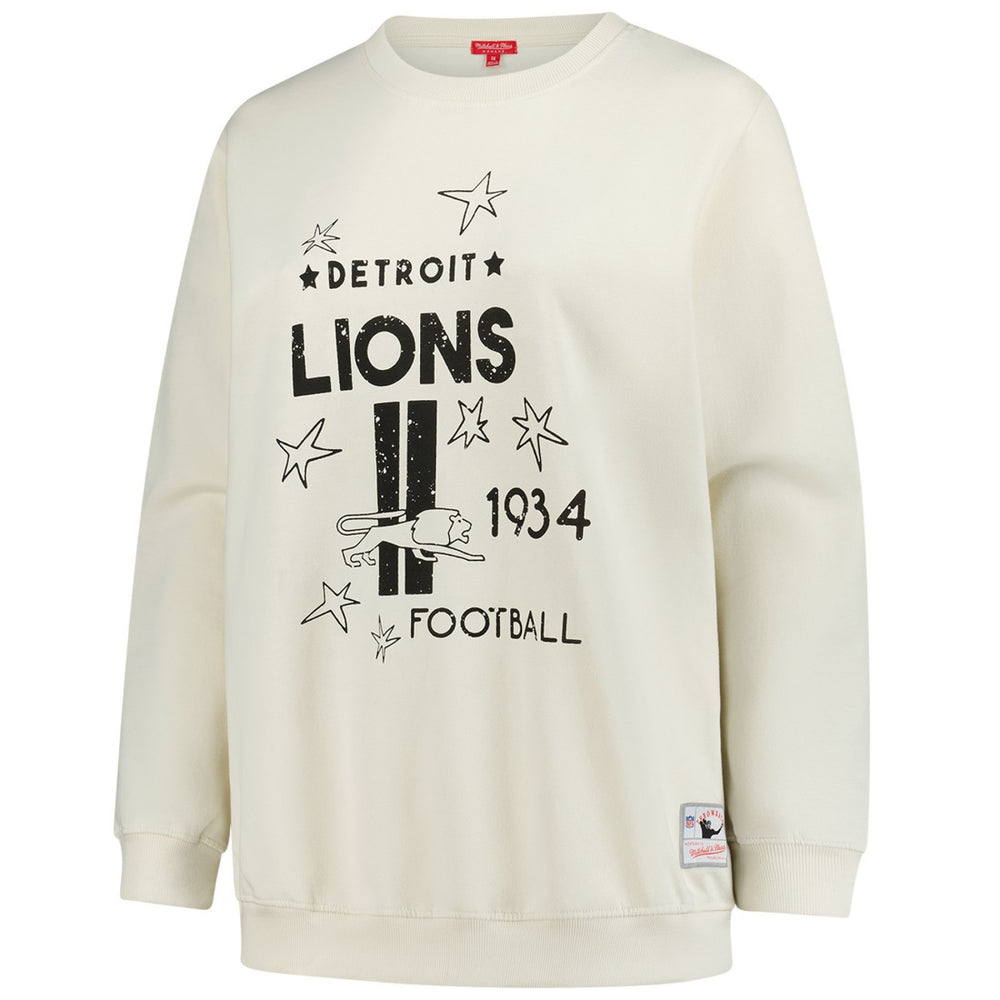 Detroit Lions Women's Plus Size Shooting Star Sweatshirt - Cream cheap