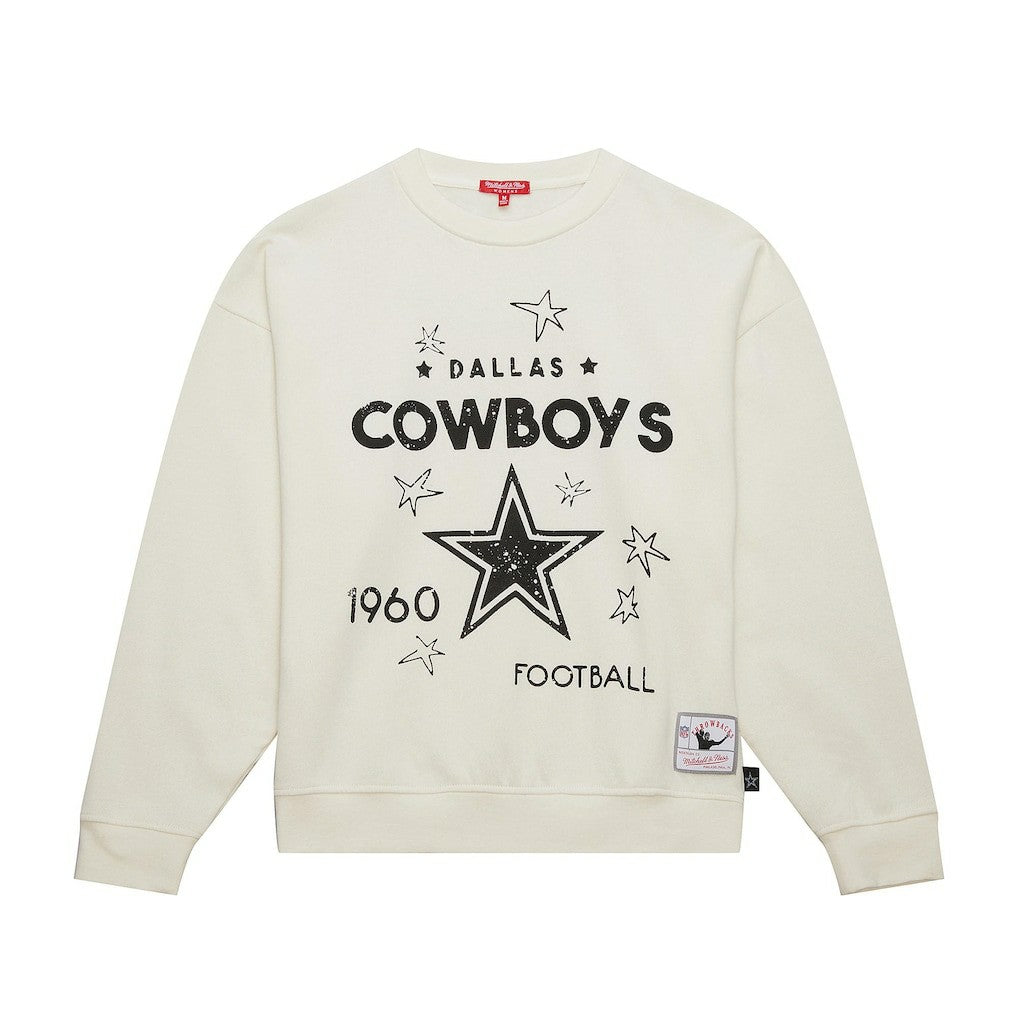 Dallas Cowboys Women's Plus Size Shooting Star Sweatshirt - Cream discount