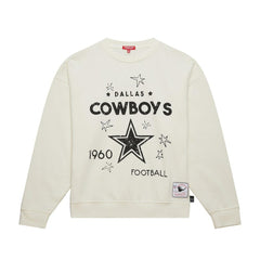 Dallas Cowboys Women's Plus Size Shooting Star Sweatshirt - Cream discount