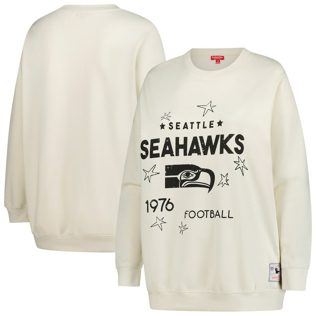 Seattle Seahawks Women's Plus Size Shooting Star Sweatshirt - Cream for sale