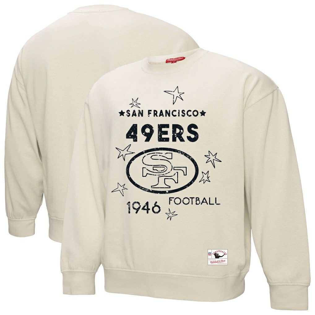 San Francisco 49ers Women's Plus Size Shooting Star Sweatshirt - Cream sale