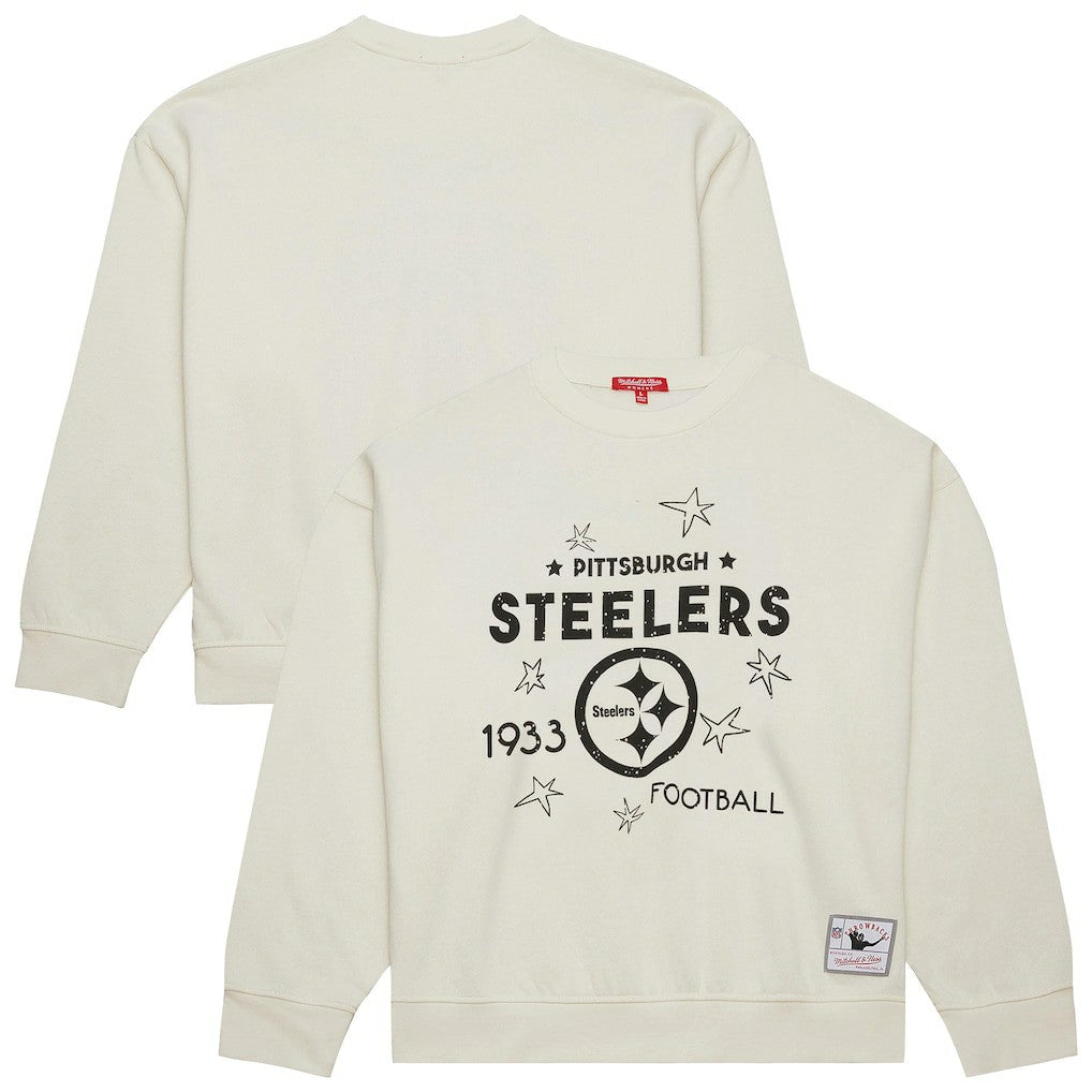 Pittsburgh Steelers Women's Plus Size Shooting Star Sweatshirt - Cream sale