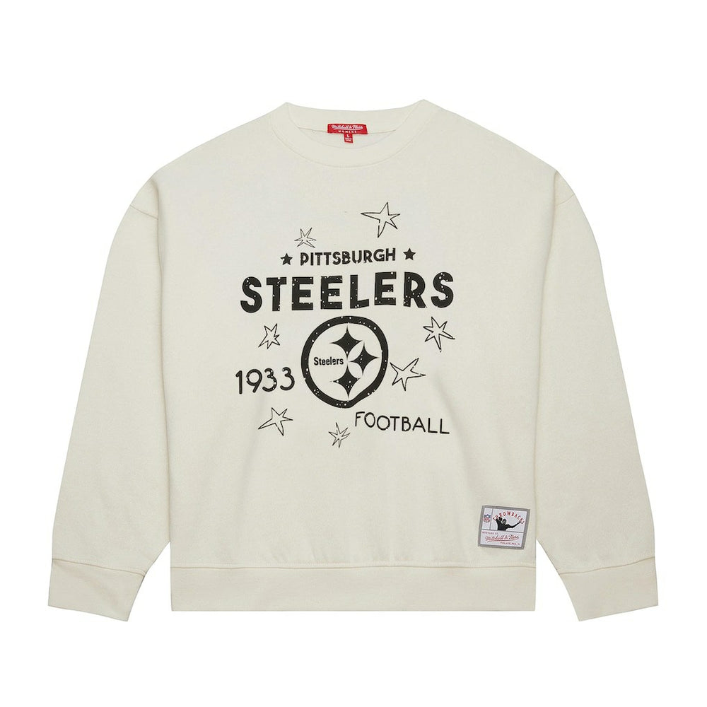 Pittsburgh Steelers Women's Plus Size Shooting Star Sweatshirt - Cream sale