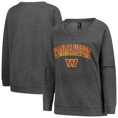 Washington Commanders Profile Women's Plus Size Acid Wash Raglan Sweatshirt - Charcoal for sale