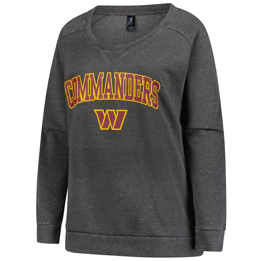 Washington Commanders Profile Women's Plus Size Acid Wash Raglan Sweatshirt - Charcoal for sale