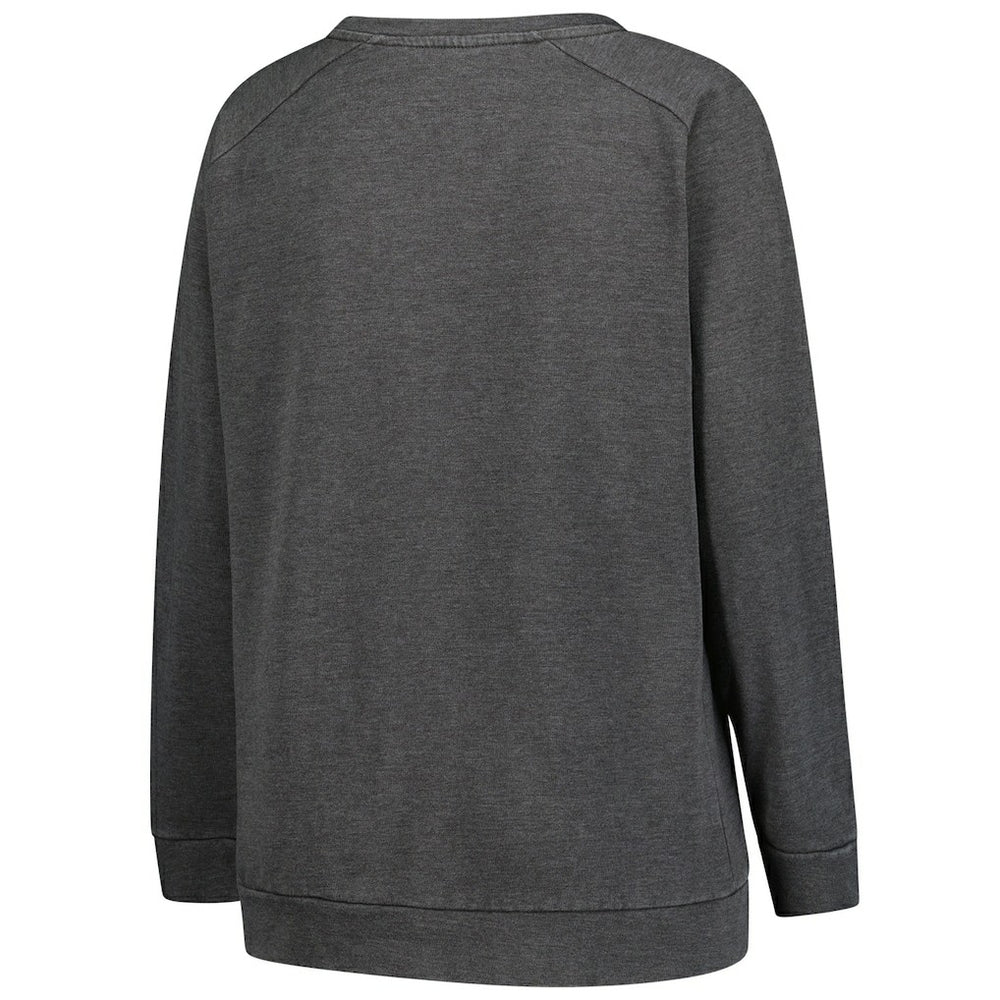Washington Commanders Profile Women's Plus Size Acid Wash Raglan Sweatshirt - Charcoal for sale