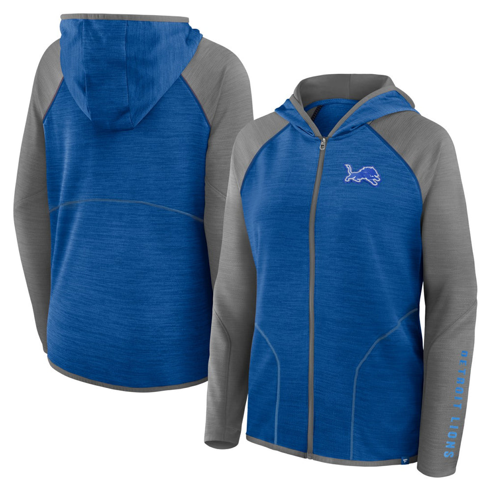 Detroit Lions Women's Plus Size End Around Pass Full-Zip Hoodie - Blue cheap