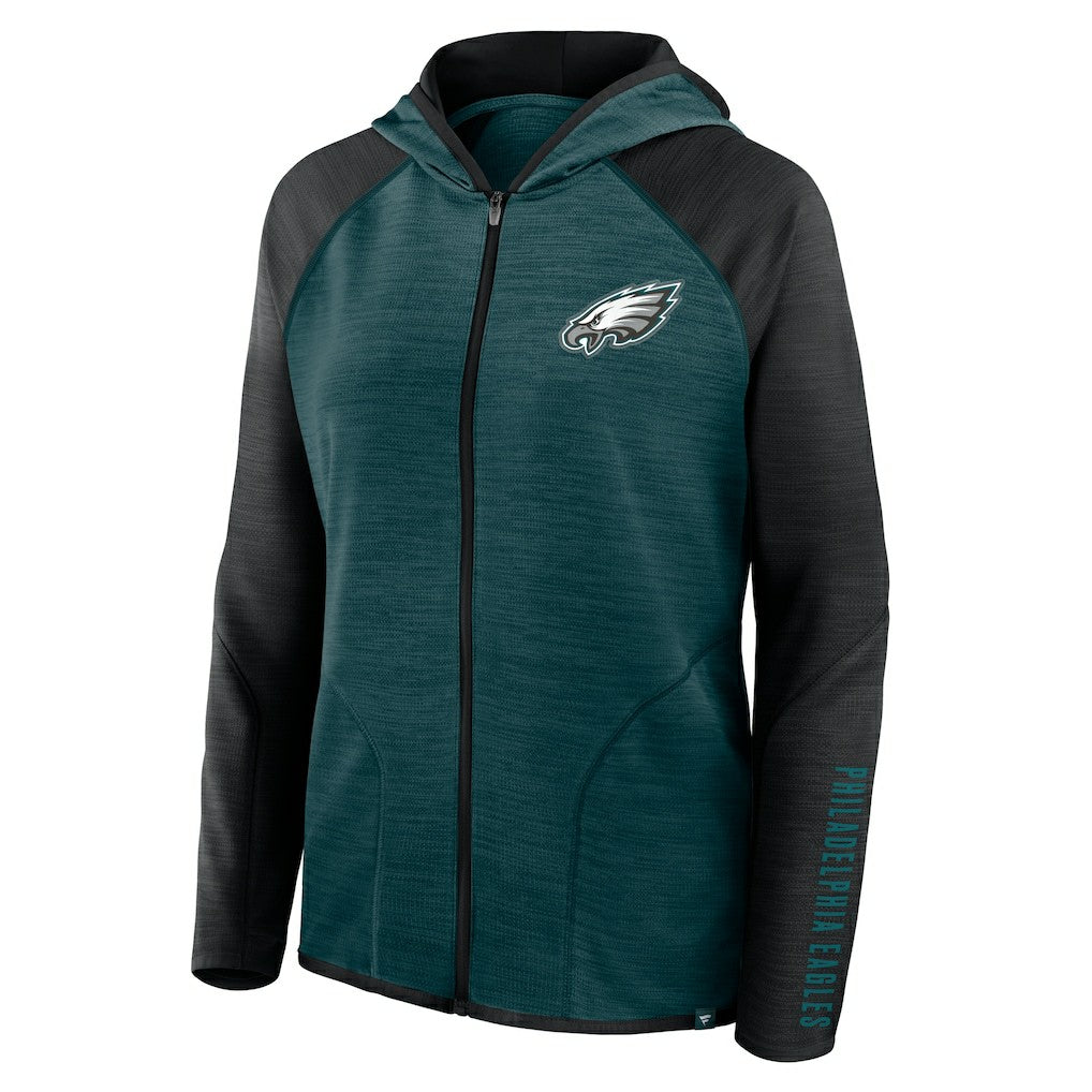 Philadelphia Eagles Women's Plus Size End Around Pass Full-Zip Hoodie - Midnight Green for sale