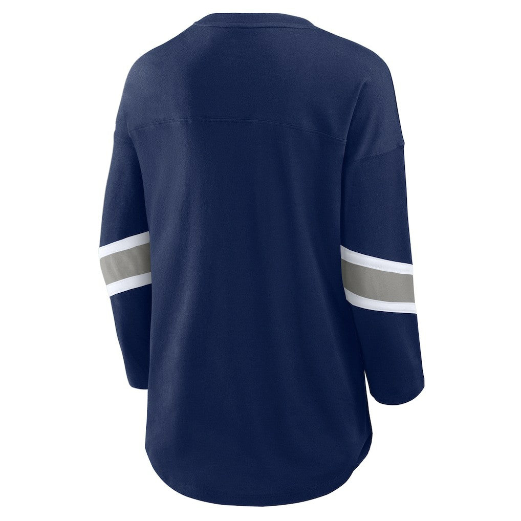 Dallas Cowboys Women's Plus Size Redzone 3/4-Sleeve Scoop Neck T-Shirt - Navy discount