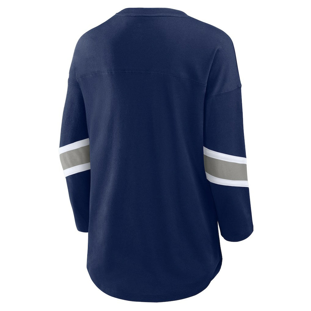 Dallas Cowboys Women's Plus Size Redzone 3/4-Sleeve Scoop Neck T-Shirt - Navy discount
