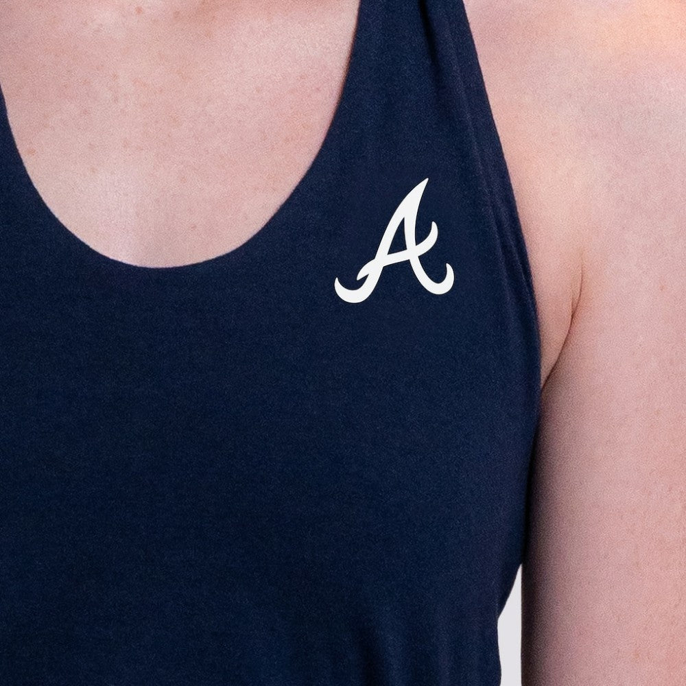 Atlanta Braves Lusso Women's Noelle V-Neck Tank Top Navy