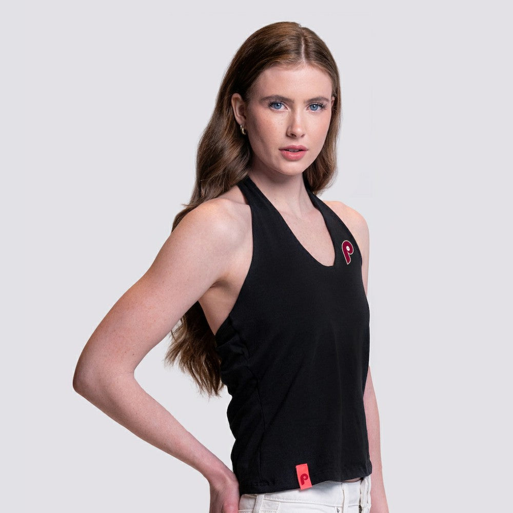 Philadelphia Phillies Lusso Women's Noelle V-Neck Tank Top Black