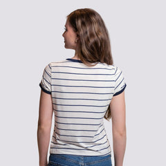 San Diego Padres Lusso Women's Natasha Striped T-Shirt White
