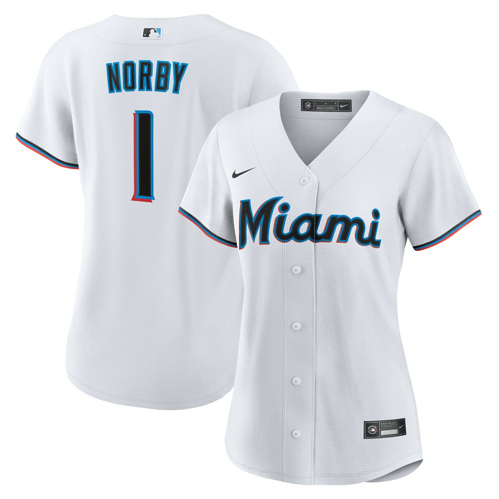 Connor Norby Miami Marlins Women's Home Replica Jersey White