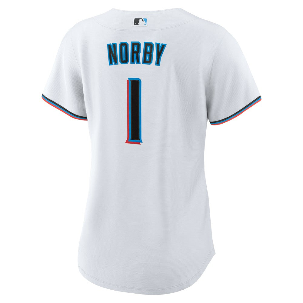 Connor Norby Miami Marlins Women's Home Replica Jersey White