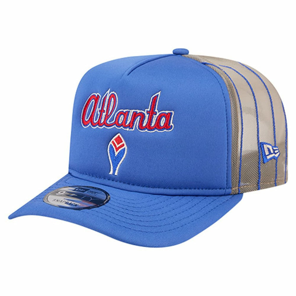 Atlanta Braves Vintage Arched Foam Front 9FIFTY A-Frame Adjustable Trucker Hat Royal