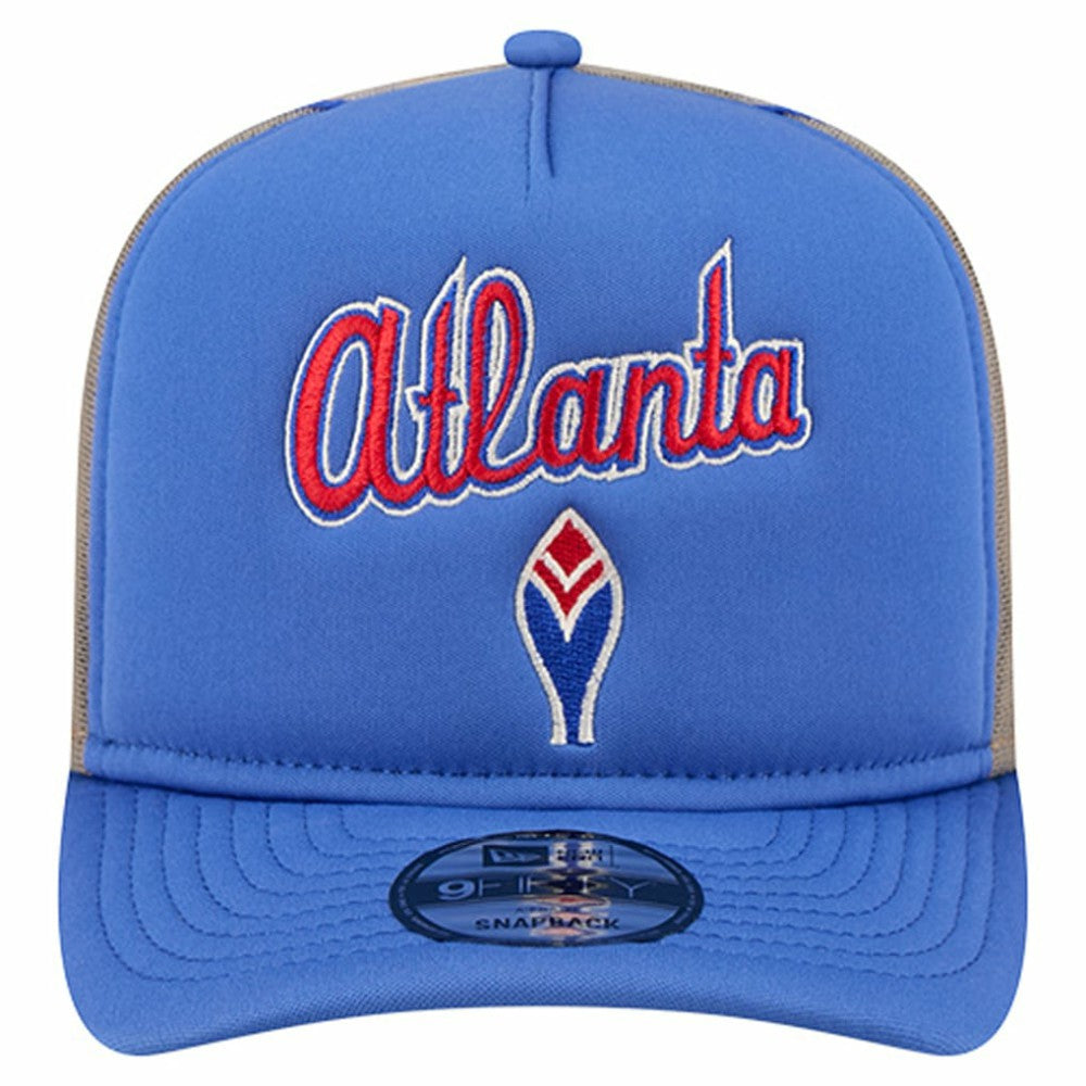 Atlanta Braves Vintage Arched Foam Front 9FIFTY A-Frame Adjustable Trucker Hat Royal