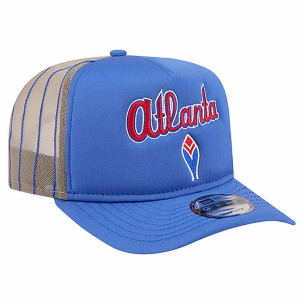 Atlanta Braves Vintage Arched Foam Front 9FIFTY A-Frame Adjustable Trucker Hat Royal