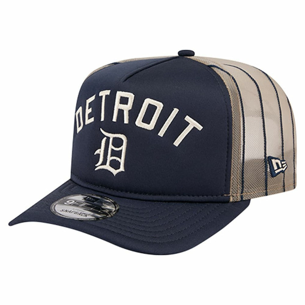 Detroit Tigers Vintage Arched Foam Front 9FIFTY A-Frame Adjustable Trucker Hat Navy