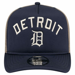Detroit Tigers Vintage Arched Foam Front 9FIFTY A-Frame Adjustable Trucker Hat Navy