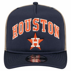 Houston Astros Vintage Arched Foam Front 9FIFTY A-Frame Adjustable Trucker Hat Navy