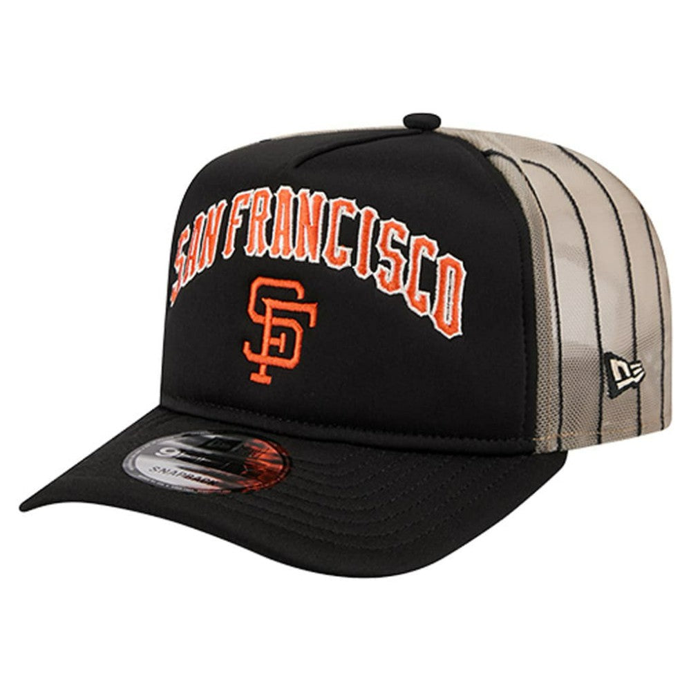 San Francisco Giants Vintage Arched Foam Front 9FIFTY A-Frame Adjustable Trucker Hat Black