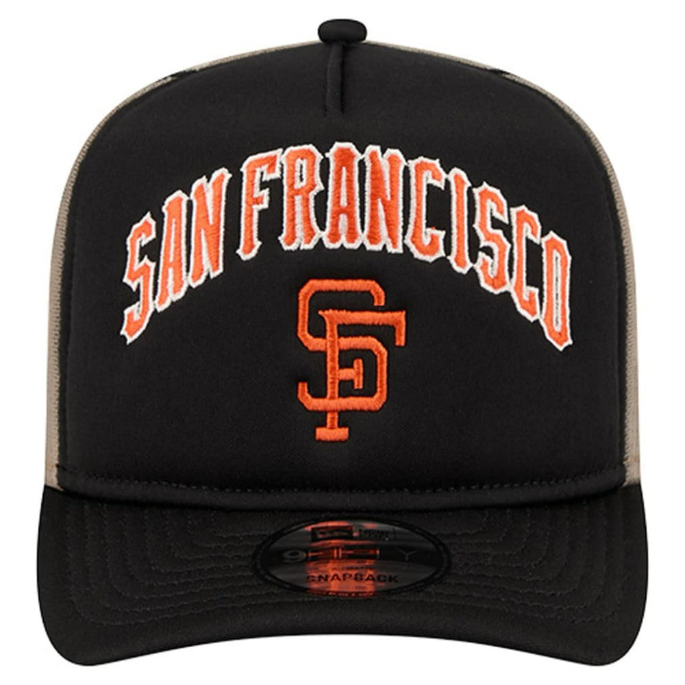 San Francisco Giants Vintage Arched Foam Front 9FIFTY A-Frame Adjustable Trucker Hat Black