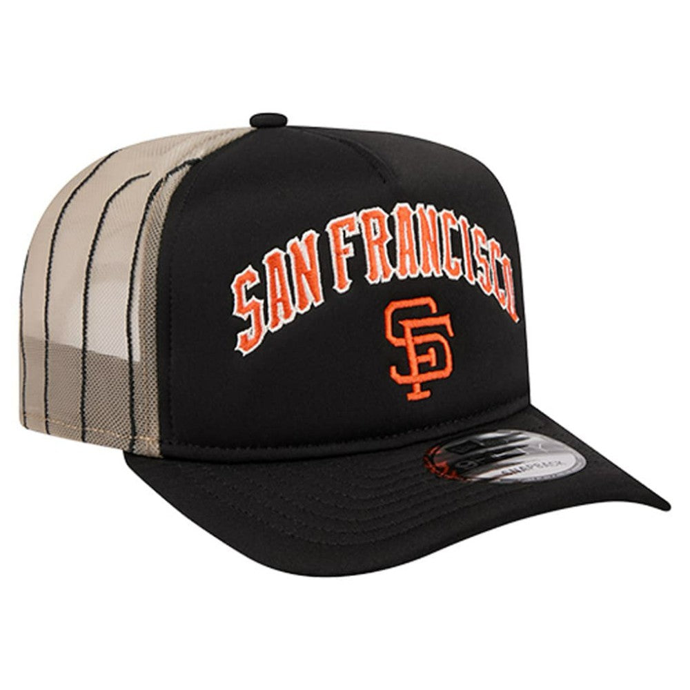 San Francisco Giants Vintage Arched Foam Front 9FIFTY A-Frame Adjustable Trucker Hat Black