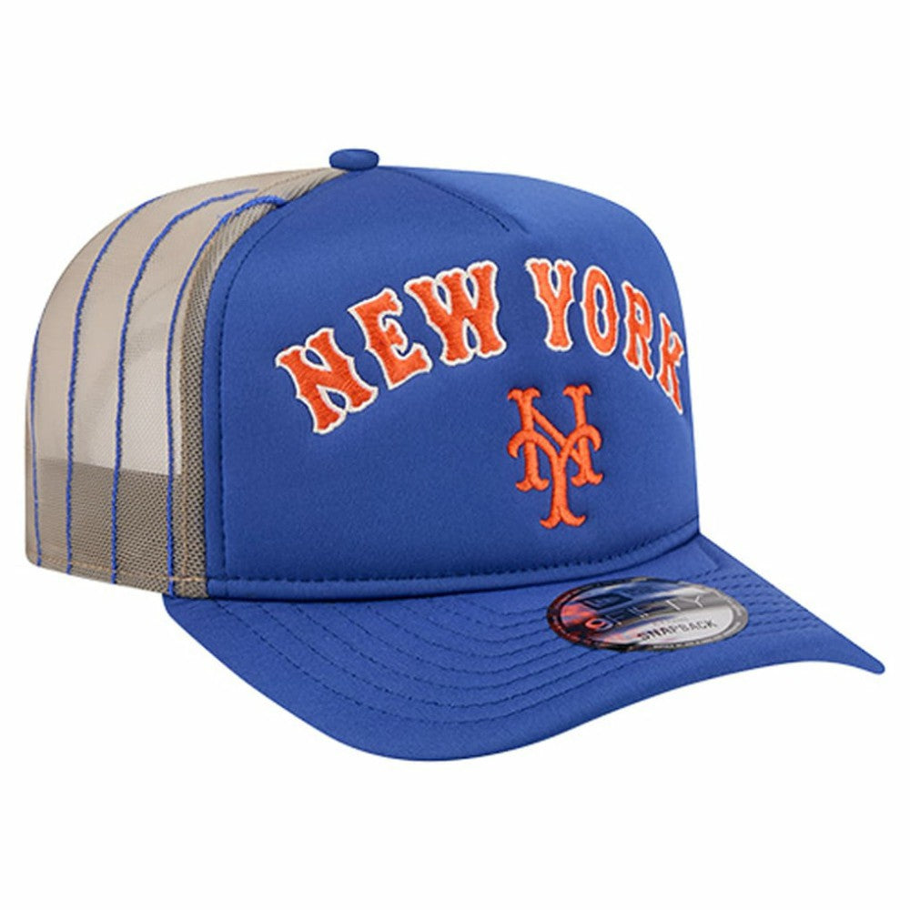 New York Mets Vintage Arched Foam Front 9FIFTY A-Frame Adjustable Trucker Hat Royal