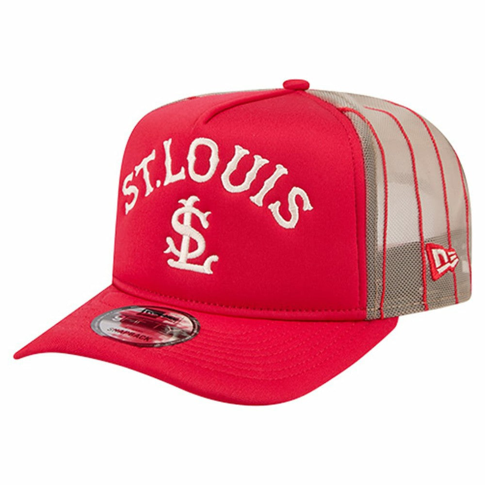 St. Louis Cardinals Vintage Arched Foam Front 9FIFTY A-Frame Adjustable Trucker Hat Red