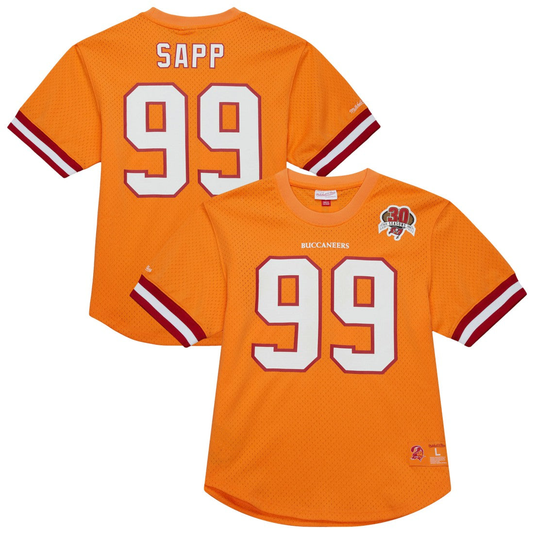 Warren Sapp Tampa Bay Buccaneers Retired Player Name & Number Mesh Top - Orange cheap