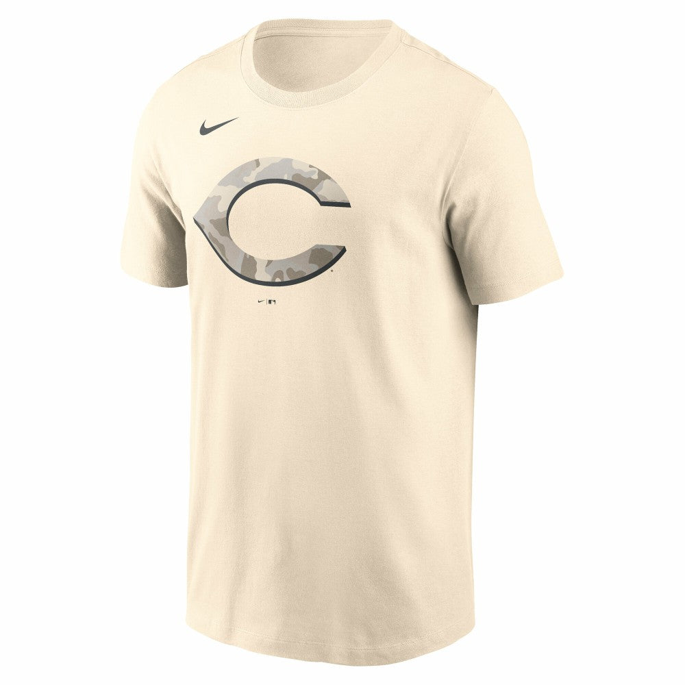 Cincinnati Reds Camo Logo T-Shirt Cream