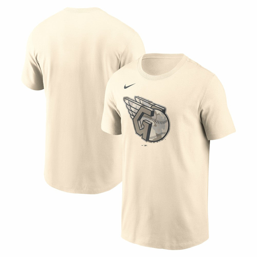Cleveland Guardians Camo Logo T-Shirt Cream