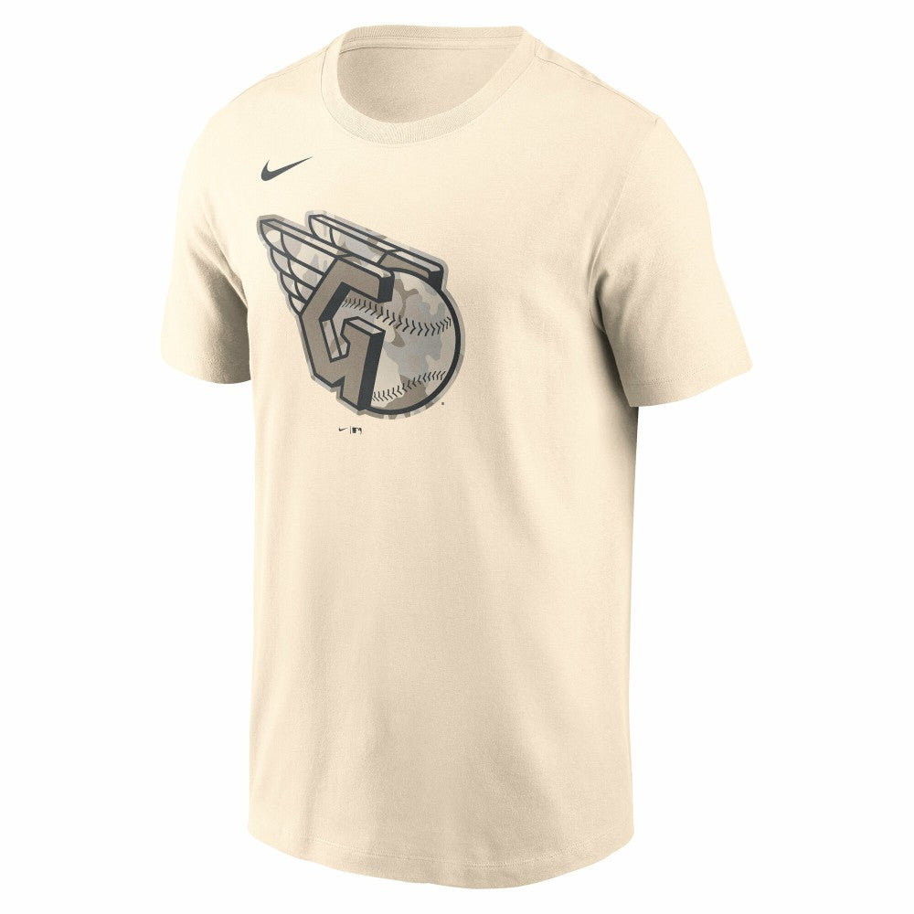 Cleveland Guardians Camo Logo T-Shirt Cream