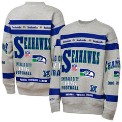 Seattle Seahawks Youth Throwback All-Over Print Fleece Sweatshirt - Gray sale